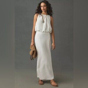 NWT Size S  By Anthropologie 100 Linen Bubble Crop Top